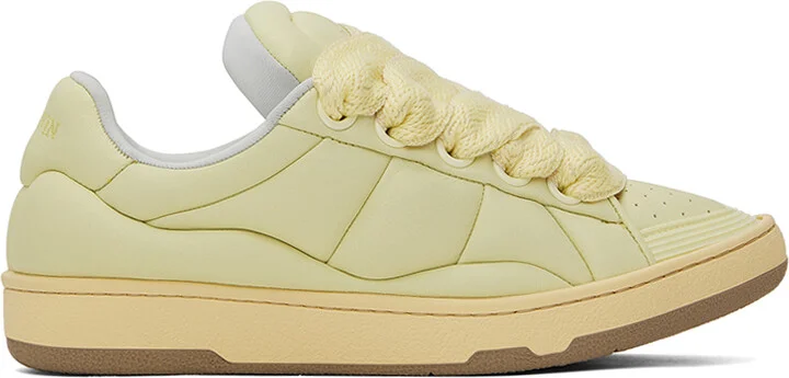 Lanvin Yellow Curb XL Leather Sneakers