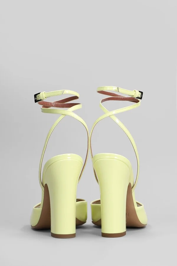 Lara Sandal 100 Sandals In Yellow Patent Leather - Image 4