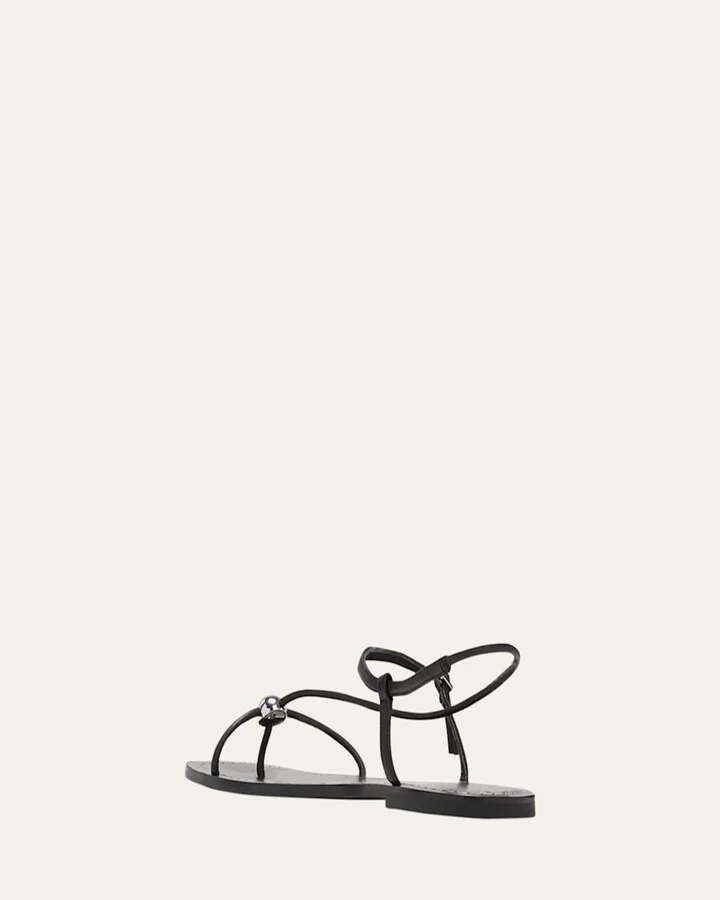 Lara Strappy Leather Dome Sandals - Image 2