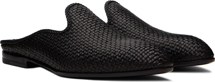 Lardini Black Woven Mules - Image 4