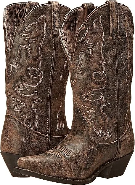 Laredo Access Women's Boots Black/Tan : 6.5 B - Medium, Leather