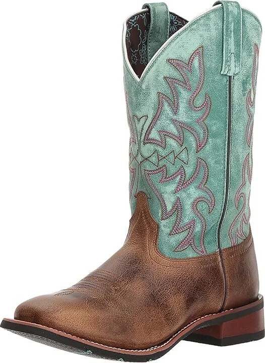 Laredo Anita Cowboy Women's Boots Brown/Turquoise : 7.5 B - Medium, Leather - Image 2