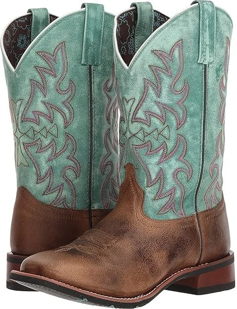 Laredo Anita Cowboy Women's Boots Brown/Turquoise : 7.5 B - Medium, Leather