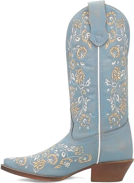 Laredo Linley Cowboy Women's Boots Denim : 7.5 B - Medium, Leather - Image 4