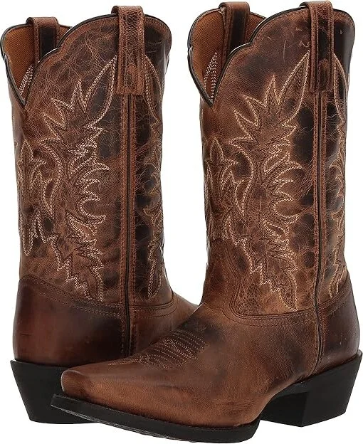 Laredo Malinda Cowboy Women's Boots Tan : 6.5 B - Medium, Leather/Textile