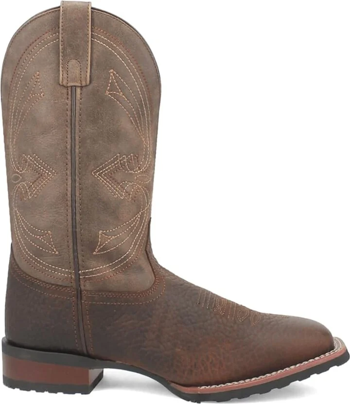 Laredo Mens Elias Embroidered Square Toe Casual Boots Mid Calf - Brown - Size 10.5 W