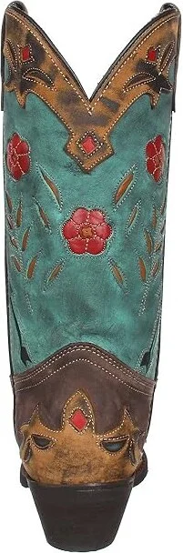 Laredo Miss Kate Cowboy Women's Boots Tan/Brown/Teal : 7 B - Medium, Leather - Image 5