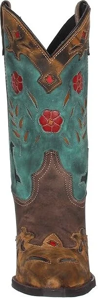 Laredo Miss Kate Cowboy Women's Boots Tan/Brown/Teal : 7 B - Medium, Leather - Image 6