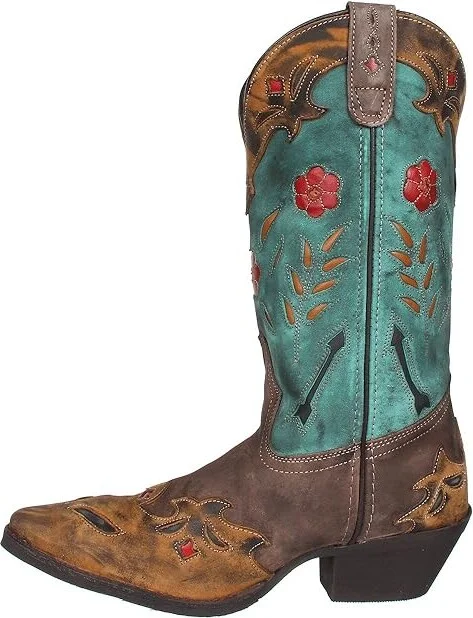 Laredo Miss Kate Cowboy Women's Boots Tan/Brown/Teal : 7 B - Medium, Leather - Image 7