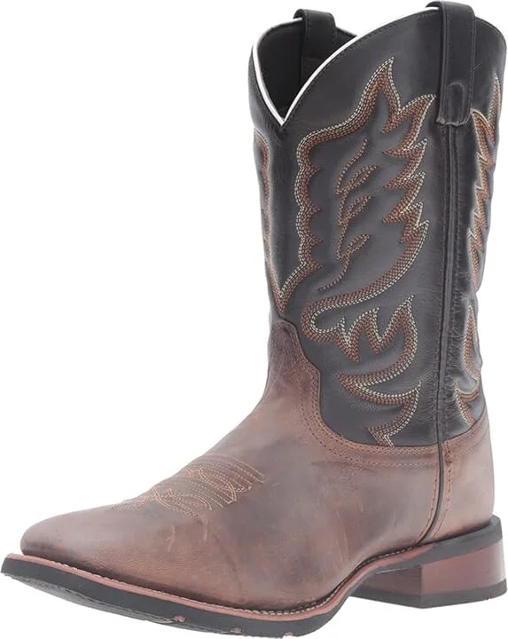 Laredo Montana Cowboy Boots Sand/Chocolate : 7 D - Medium, Leather - Image 2