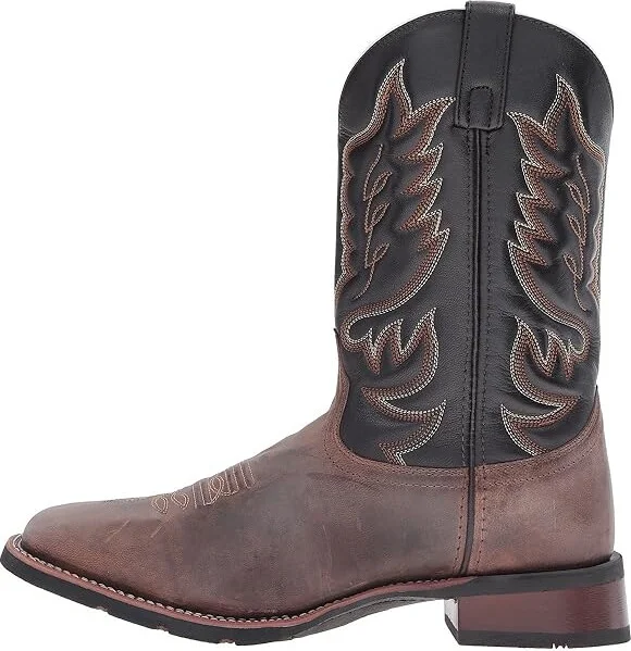 Laredo Montana Cowboy Boots Sand/Chocolate : 7 D - Medium, Leather - Image 7