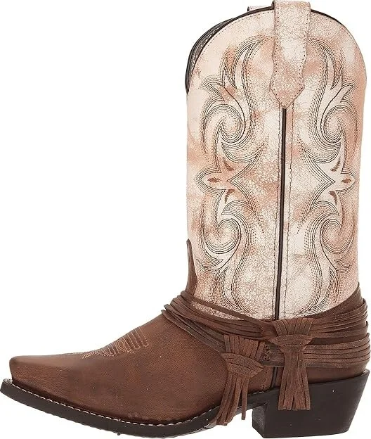 Laredo Myra Cowboy Women's Boots Sand/White : 8 B - Medium, Leather - Image 7