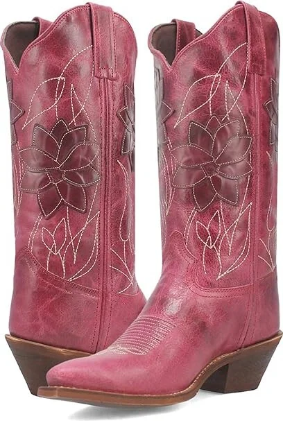 Laredo Paislee Cowboy Women's Boots Pink : 7 B - Medium, Leather