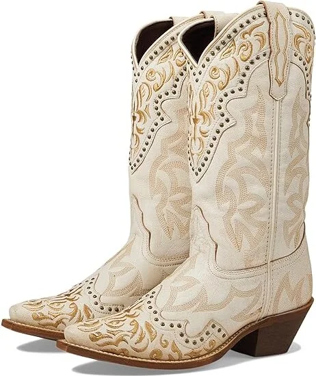 Laredo Regan Cowboy Women's Boots White : 8.5 B - Medium, Leather