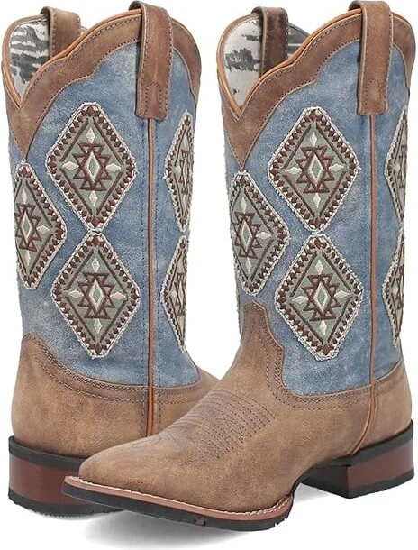 Laredo Santa Fe Women's Shoes Tan/Blue Denim : 6 B - Medium, Leather/Rubber