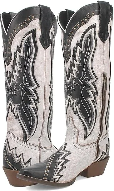 Laredo Shawnee Women's Shoes White/Black : 7.5 B - Medium, Leather/Textile