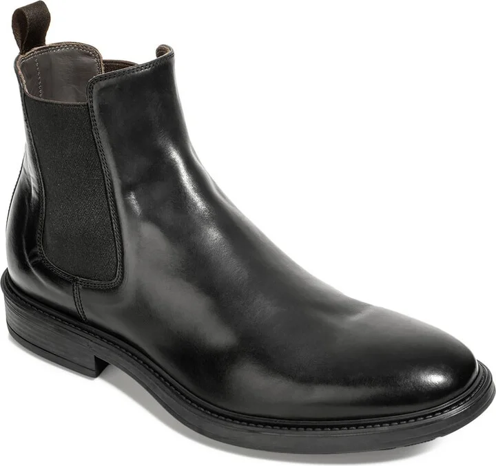 LARGO Mens Laceless Leather Chukka Boots