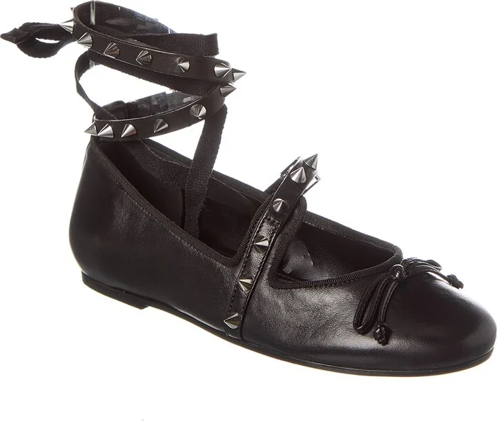 Larissa Lace Up Leather Flat Ballet