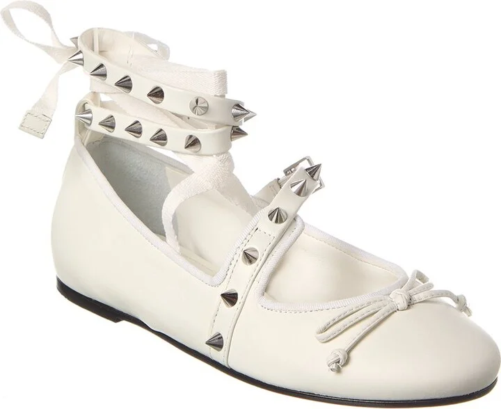 Larissa Lace Up Leather Flat Ballet
