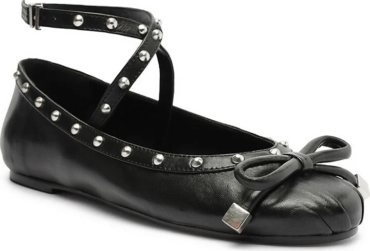 Larissa Leather Studded Ballet Flats - Image 2