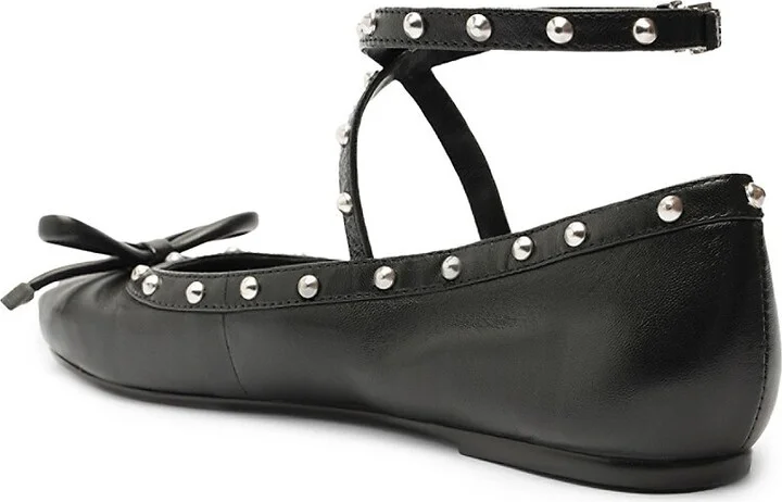 Larissa Leather Studded Ballet Flats - Image 3