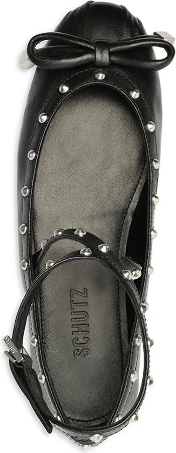 Larissa Leather Studded Ballet Flats - Image 4