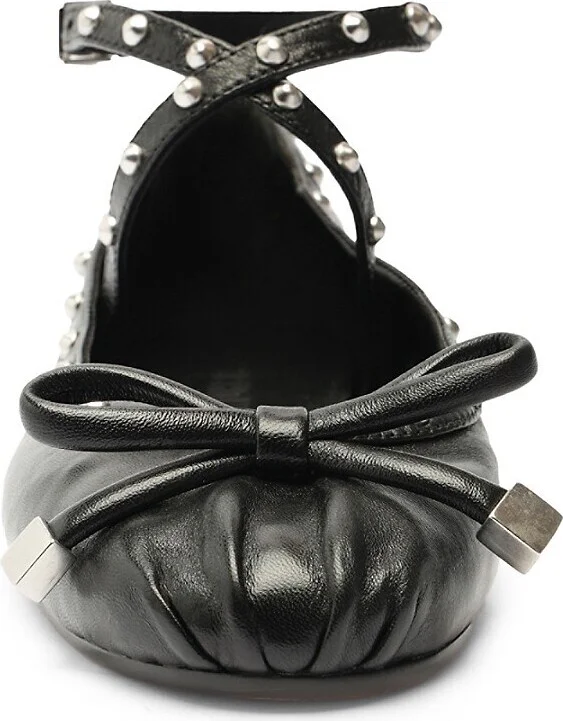 Larissa Leather Studded Ballet Flats - Image 6