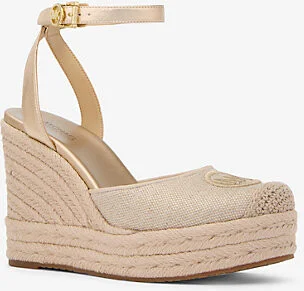 Larissa Metallic Canvas Espadrille Wedge