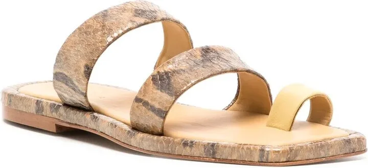 Larissa snakeskin-print leather sandals - Image 2