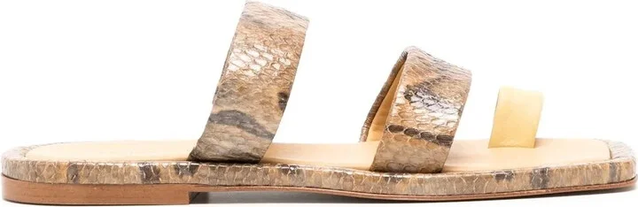 Larissa snakeskin-print leather sandals