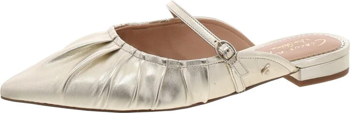 Larissah Womens Faux Leather Metallic Mary Janes