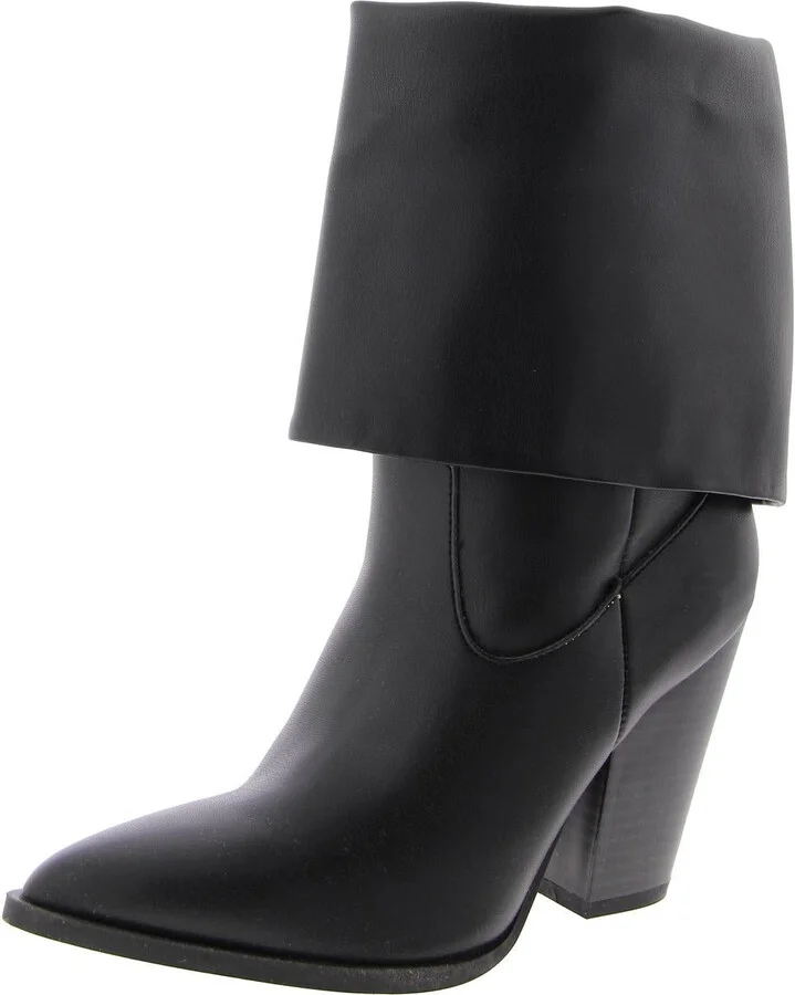 Lark Womens Faux Leather Pointed Toe Ankle Boots