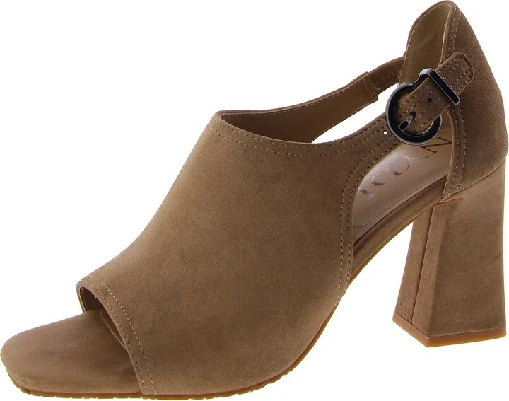Larlie Womens Leather Open Toe Block Heel