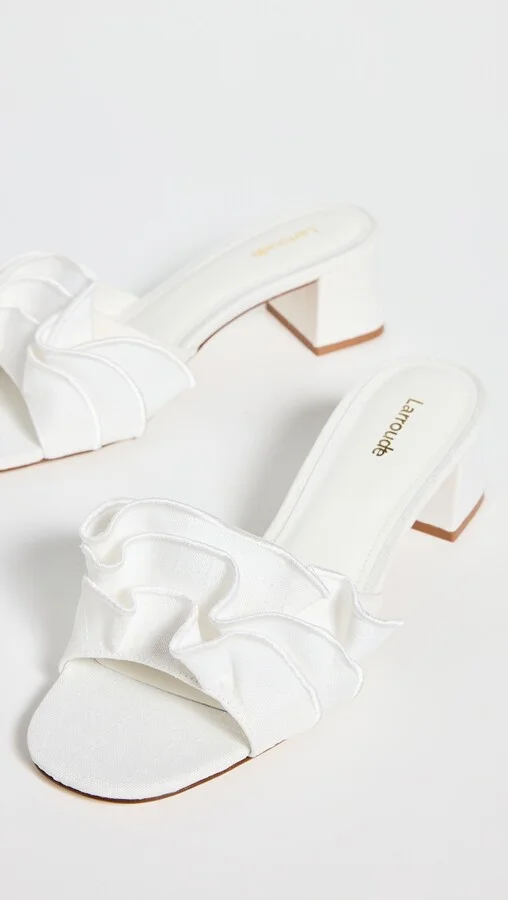 Larroude Brigette Ruffle Mules - Image 3