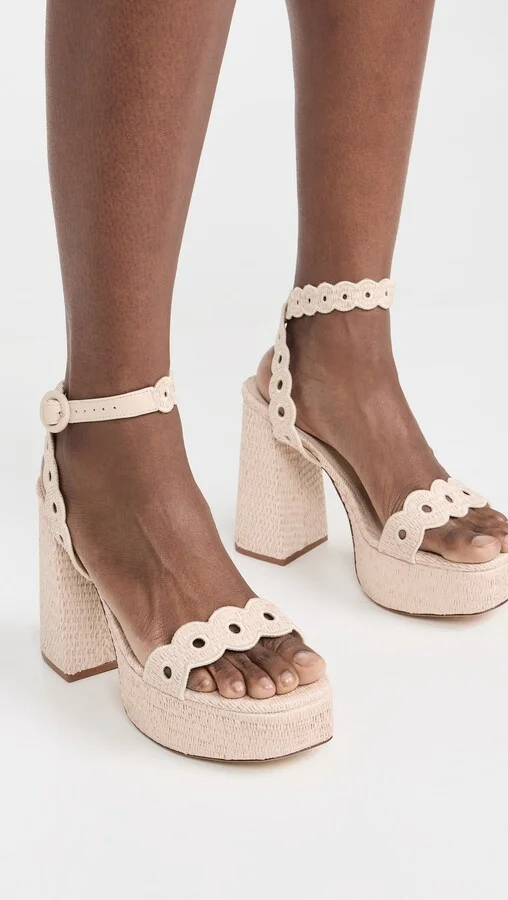 Larroude Dolly Broderie Platform Sandal Heels - Image 2
