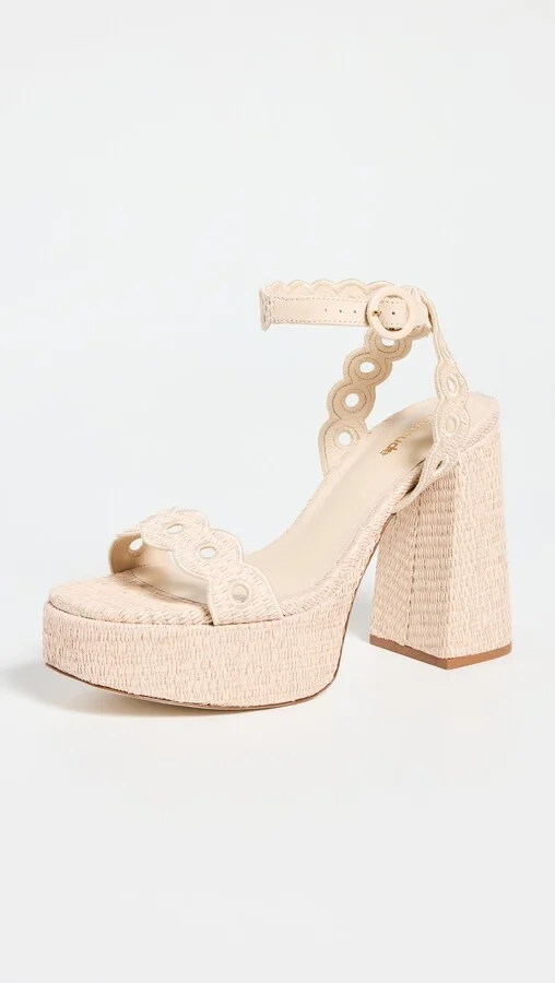 Larroude Dolly Broderie Platform Sandal Heels - Image 3
