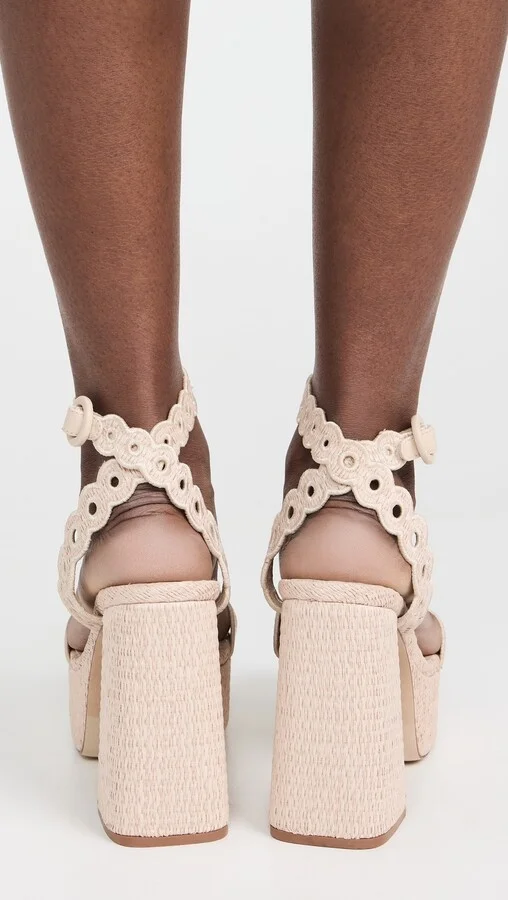 Larroude Dolly Broderie Platform Sandal Heels - Image 5