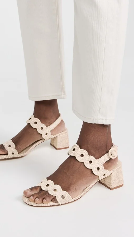 Larroude Florence Broderie Sandal Heels - Image 5