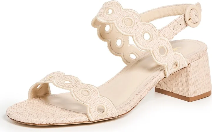 Larroude Florence Broderie Sandal Heels