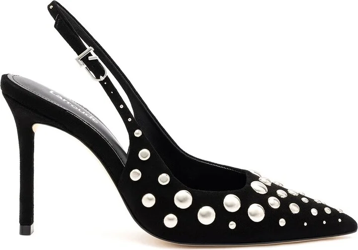Larroude Kaitlan Studs Suede Pump