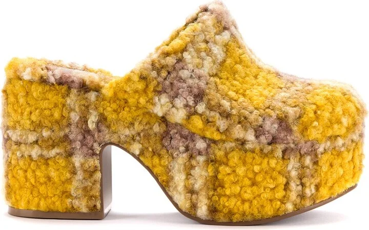Larroude Miso Shearling Platform Clog