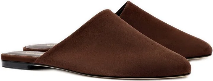 Larroudé Venice Leather Flat with Pouch