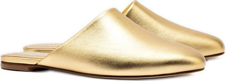 Larroudé Venice Leather Flat with Pouch