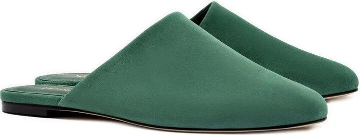 Larroudé Venice Leather Flat with Pouch