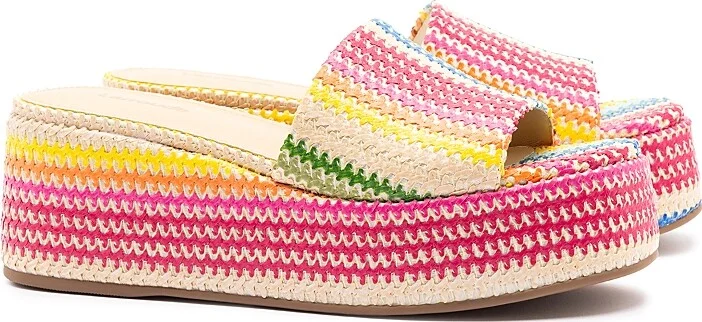 Larroude Women's Alex Woven Espadrille Platform Sandals