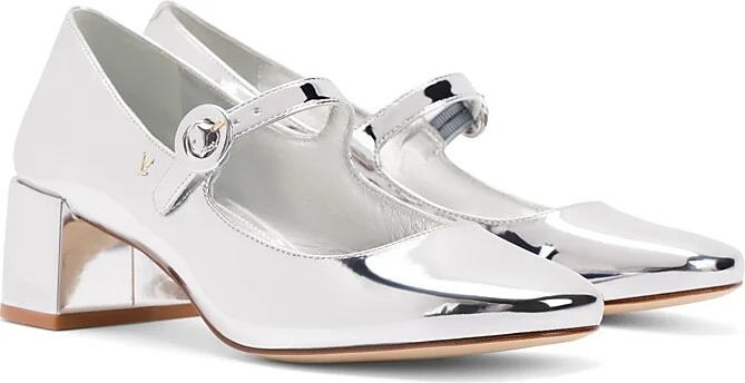 Larroude Women's Blair Buckled Ankle Strap Block Heel Pumps