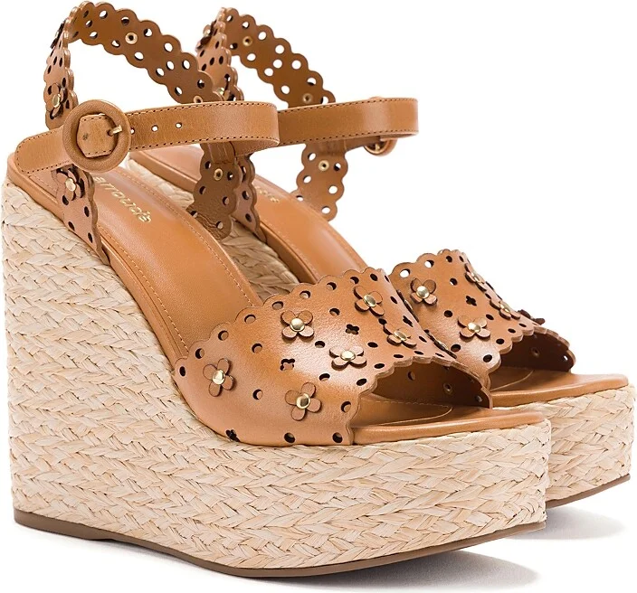 Larroude Women's Jasmine Flower Detail Espadrille Wedge Platform Sandals