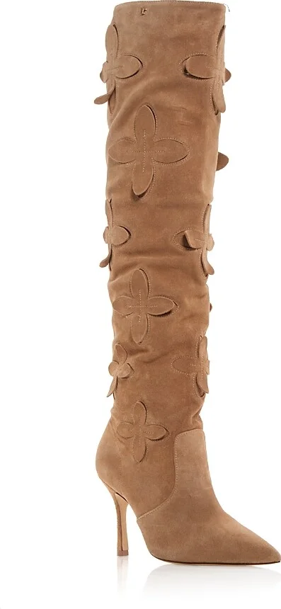 Larroude Women's Julia Flower Embellished Boots