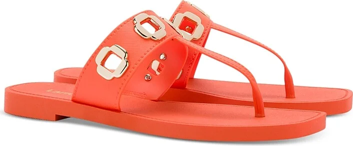 Larroude Women's Milan Grommet Thong Sandals