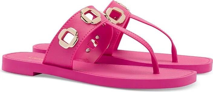 Larroude Women's Milan Grommet Thong Sandals